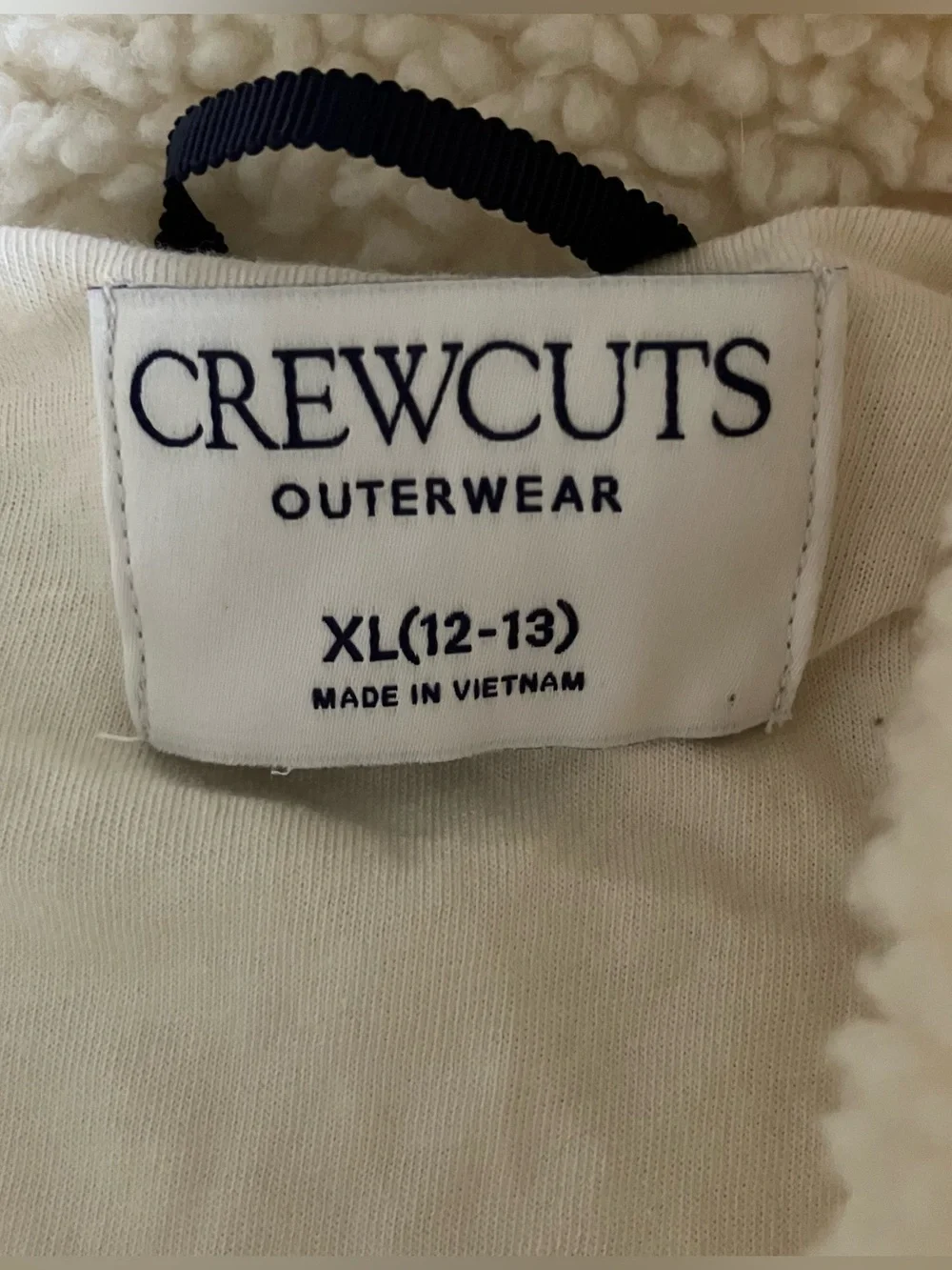 Crewcuts Cream Ivory Sherpa Fall Soft Cozy Zip Up Fleece Jacket XL 12 13